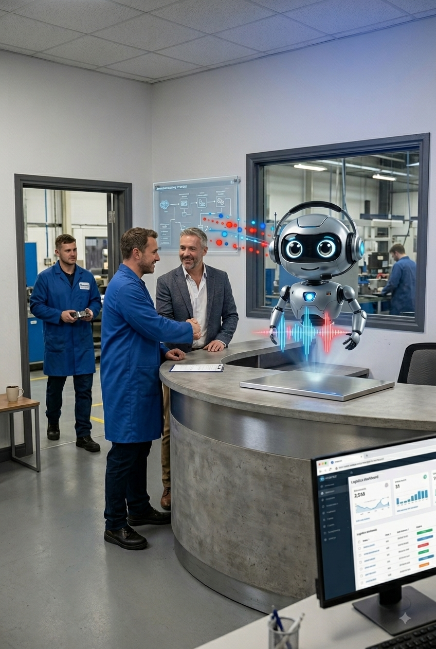 AI receptionist for manufacturing