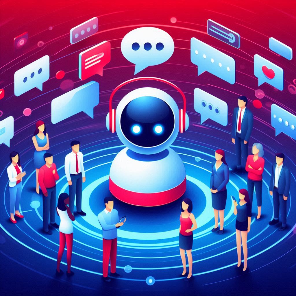 AI and customer service illustrated with multilingual voice and chat automation